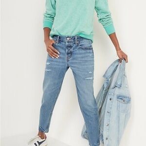 Old Navy Blue Ankle Cropped Jeans Relaxed Fit